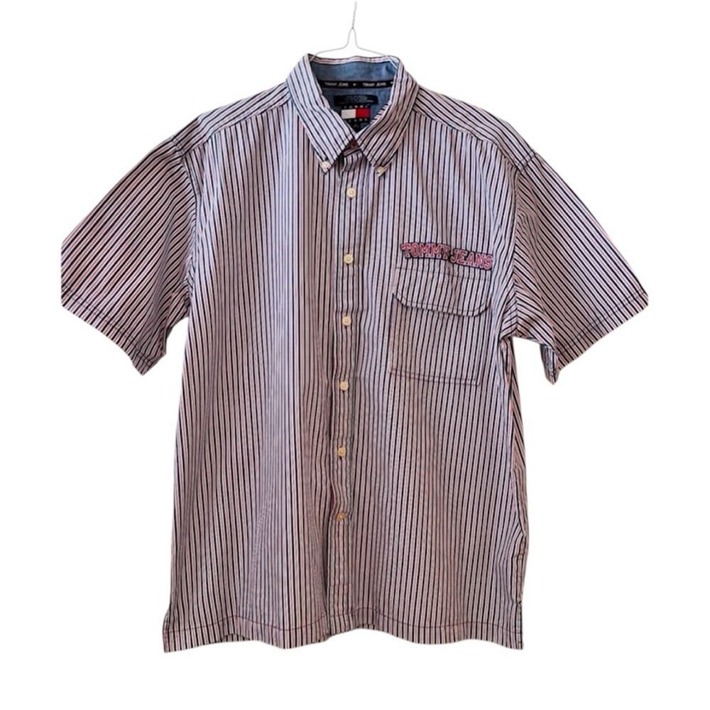 Vintage Tommy Jeans Tommy Hilfiger Patriotic Stripes Short Sleeve Polo Shirt
